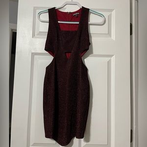 Dark red glitter dress - mini - size 0